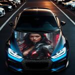  " Hood Art" autótetőfólia, kültéri használatra, L méret (180 x 130cm) - Kód: AVX-CAPOTA-001L