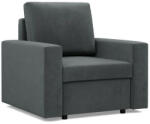 GreenSite Zeus fotel, egyenes kartámasz, bársony, hab töltet, szürke - pepita