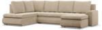 GreenSite Tokio U sarokkanapé, 3 ágyneműtartóval, kordbársony, baloldali, bézs