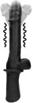 Ouch! Vibrator Realist Hand Held, Vibrating&Thrusting, Silicon Lichid, Negru, USB Vibrator