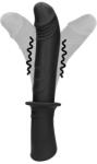 Ouch! Vibrator Realist Hand Held, 10 Moduri Vibratii, Silicon Lichid, Negru, USB Vibrator