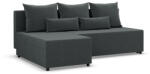 GreenSite Nobu sarokkanapé, bársony, univerzális oldal, szürke