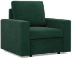 GreenSite Zeus fotel, egyenes kartámasz, kordbársony, bonell töltet, zöld - pepita - 92 220 Ft