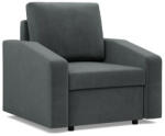 GreenSite Zeus fotel, döntött kartámasz, bársony, hab töltet, szürke