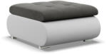 GreenSite Tokio puff, bársony + műbőr, szürke - fehér - pepita
