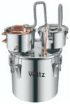  Brandy lepárló Oliver Voltz OV51214B30, 30 l, 35x35 cm, Réz hűtőcső, Desztillálóedény, Vízpumpa, Rozsdamentes acél, Ezüst