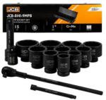 JCB Set de unelte pentru impact JCB 1" Cr-Mo 12-șuruburi 15 piese (FS-65112) Cheie tubulara