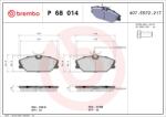 BREMBO Sada brzdových platničiek kotúčovej brzdy BREMBO P 68 014 (P 68 014)