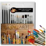 Loveart 15 db-os LoveArt festőecset készlet akril-, olaj- és akvarellfestékekhez (Zestaw 15 pędzli malarskich LoveArt)