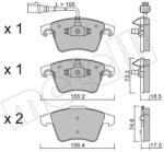 METELLI Sada brzdových platničiek kotúčovej brzdy METELLI 22-0552-1 (22-0552-1)