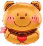 PartyPal Fólia lufi, Teddy maci szívvel, 58 x 75 cm