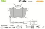 VALEO Sada brzdových platničiek kotúčovej brzdy VALEO 301674 (301674)