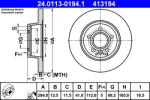 ATE Brzdový kotúč ATE 24.0113-0194.1 (24.0113-0194.1)