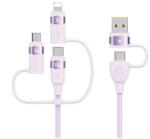 USAMS kábel U85 2xUSB-C/USB/Micro-USB/Lightning 6in1 2m 100W PD Fast Charge SJ646USB lila (SJ646USB02)