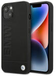 BMW BMHCP14MSLLBK iPhone 14 Plus / 15 Plus 6, 7" készülékhez Leather Stamp tok fekete (BMHCP14MSLLBK)