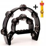 Kazoo Polska Tamburin kétsoros dupla fekete, 20 pár tányér, tamburin kazoo (TA2CZA-01)