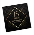  Meghívók 18. Születésnapra fekete-arany borítékok