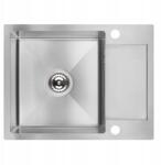 Laveo Inox Acél Mosogató 57x44 CM Süllyesztett Csepegtetővel, Szifonnal (SAM 013T)