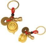  Vasul amuleta breloc Feng Shui 10 cm cu moneda chinezeasca si Wu Lou pentru noroc si prosperitate