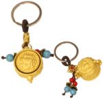  Vasul amuleta breloc Feng Shui 10 cm cadou norocos cu pepita cal moneda chinezeasca si Wu Lou