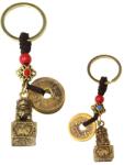 Breloc Feng Shui Leu Fu amuleta cu Moneda Chinezeasca 10 cm cadou norocos