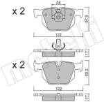 METELLI Sada brzdových platničiek kotúčovej brzdy METELLI 22-0644-4 (22-0644-4)