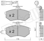 METELLI Sada brzdových platničiek kotúčovej brzdy METELLI 22-0148-1 (22-0148-1)