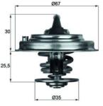 MAHLE Termostat chladenia MAHLE TX 30 87D (TX 30 87D)