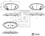 Febi Bilstein Sada brzdových platničiek kotúčovej brzdy FEBI BILSTEIN 195080 (195080)