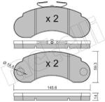 METELLI Sada brzdových platničiek kotúčovej brzdy METELLI 22-0055-0 (22-0055-0)