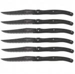 Laguiole 6 db-os steak kés készlet Laguiole Style de Vie Black Stonewash blokkban (1.8PremBlackStone)