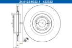 ATE Brzdový kotúč ATE 24.0122-0322.1 (24.0122-0322.1)