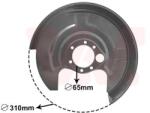 VAN WEZEL Ochranný plech proti rozstreku, Brzdový kotúč VAN WEZEL 0322374 (0322374)