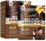 SADOER Sampon colorant pentru par cu extract de ghimbir 25 ml x 10 buc Chestnut Brown