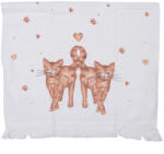 Clayre & Eef Prosop de maini si fata bumbac maro alb Pisicute 40x66 cm (CTKCSdeco) Prosop