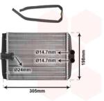 VAN WEZEL Výmenník tepla vnútorného kúrenia VAN WEZEL 30006250 (30006250)