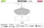VALEO Sada brzdových platničiek kotúčovej brzdy VALEO 301010A (301010A)