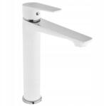 INVENA Magas Mosdó Csaptelep Fehér/króm (BU-19-W02-V)