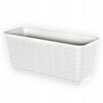 Botle Virágtartó láda fehér rattan erkély terasz ablakpárkány 40cm állvánnyal (5903766913773)