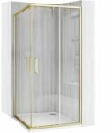 Rea Cabina de dus patrata cu usi glisante auriu periat Rea City 80x80 cm si cadita alba (KPL-K6444)