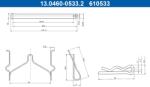 ATE Súprava príslušenstva, obloženie kotúčovej brzdy ATE 13.0460-0533.2 (13.0460-0533.2)
