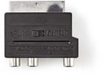 Nedis Comutator SCART AV adaptor SCART tata - 3x RCA mama + S-Video mama, negru (CVGB31902BK)