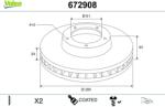 VALEO Brzdový kotúč VALEO 672908 (672908)