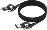 ANSMANN 1700-0188 USB kábel 1, 2 M USB A/USB C USB C/Lightning 60 W Fekete, Ezüst (1700-0188)