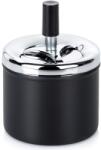 Vilde zárt fém hamutartó, forgatható, 9, 5x13 cm, fekete, ezüst fedővel (568134)