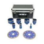 BRECKNER Set 7 carote diamantate 10-68mm, filet interior M14 + 2 discuri 115, 125mm pentru placi ceramice, marmura, granit Breckner Germany