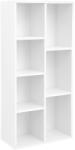 VASAGLE Könyvespolc, tároló 7 nyitott rekesszel, fehér (LBC27WT) - bontour