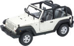 Welly Mașină metalică Welly - 2007 Jeep Wrangler Rubicon, alb, 1: 24 (22489C-W)