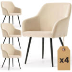 AKORD ESTELLE Tapicerowane Szék Welur Bézs Fekete Lábakkal 4 db (4xESTELLE-BEB)