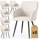 AKORD LUXANO Kárpitozott Szék Lumos Krém Fekete Lábakkal 6 db (6xLUXANO-BEBS22)